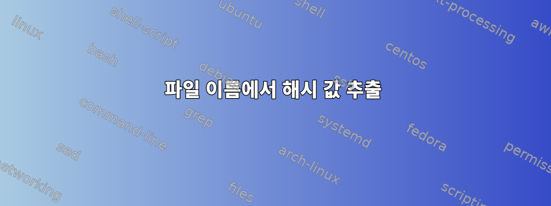 파일 이름에서 해시 값 추출