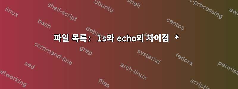 파일 목록: ls와 echo의 차이점 *