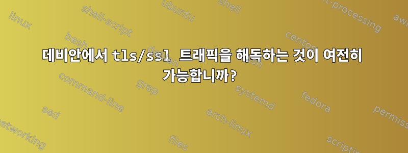 데비안에서 tls/ssl 트래픽을 해독하는 것이 여전히 가능합니까?