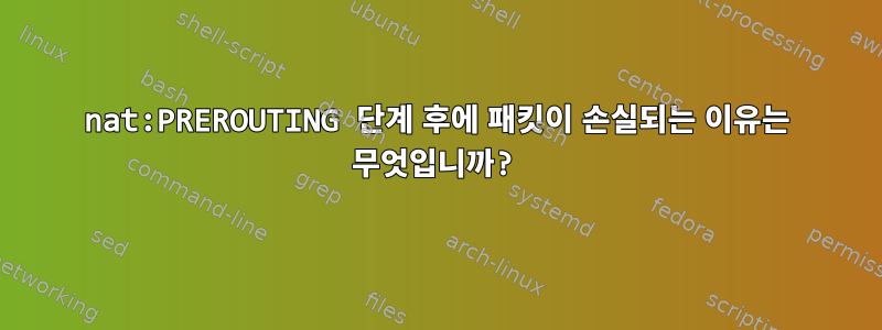 nat:PREROUTING 단계 후에 패킷이 손실되는 이유는 무엇입니까?