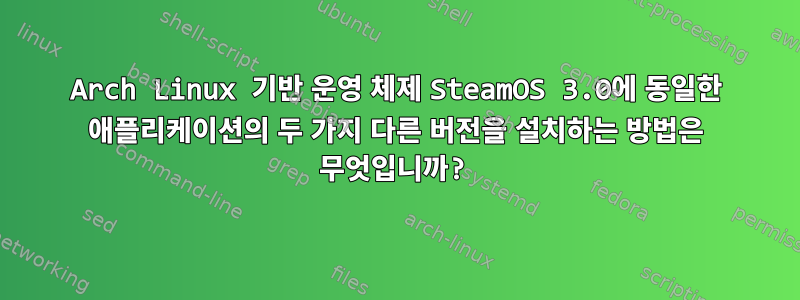 Arch Linux 기반 운영 체제 SteamOS 3.0에 동일한 애플리케이션의 두 가지 다른 버전을 설치하는 방법은 무엇입니까?