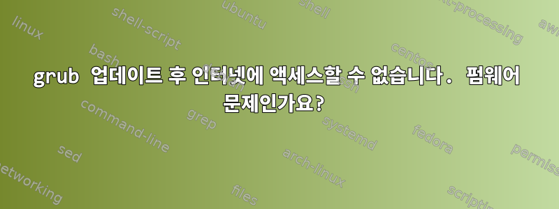 grub 업데이트 후 인터넷에 액세스할 수 없습니다. 펌웨어 문제인가요?