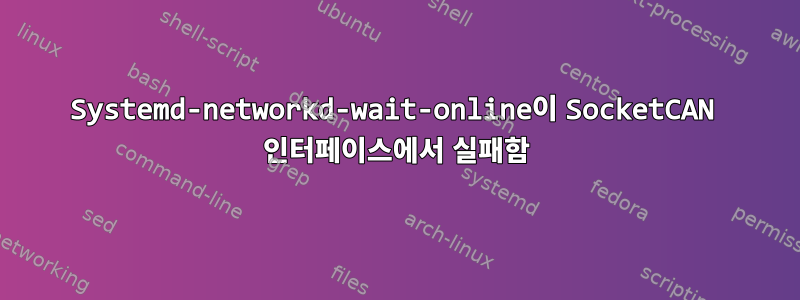 Systemd-networkd-wait-online이 SocketCAN 인터페이스에서 실패함