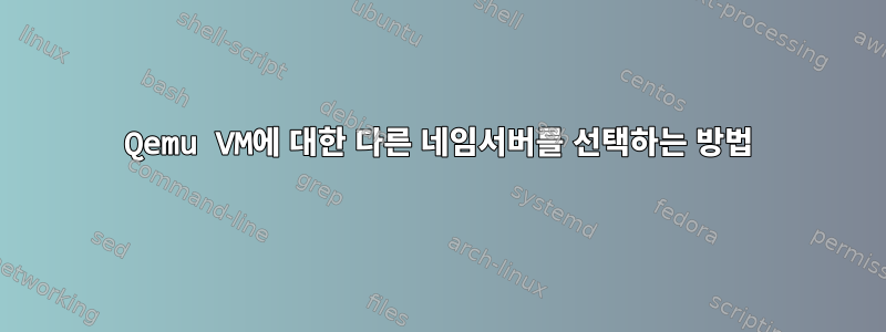 Qemu VM에 대한 다른 네임서버를 선택하는 방법