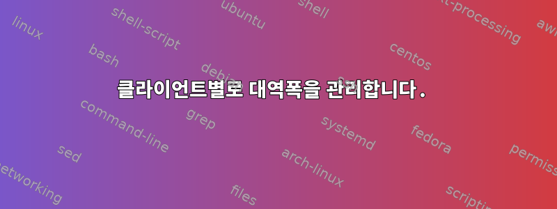 클라이언트별로 대역폭을 관리합니다.