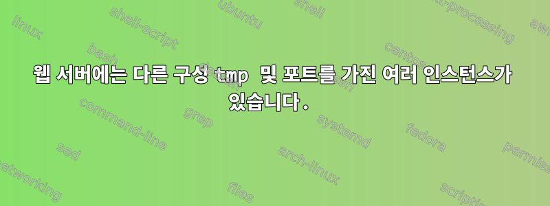 웹 서버에는 다른 구성 tmp 및 포트를 가진 여러 인스턴스가 있습니다.