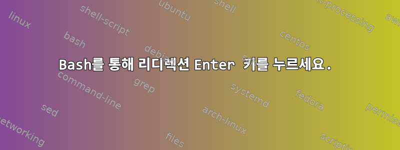 Bash를 통해 리디렉션 Enter 키를 누르세요.