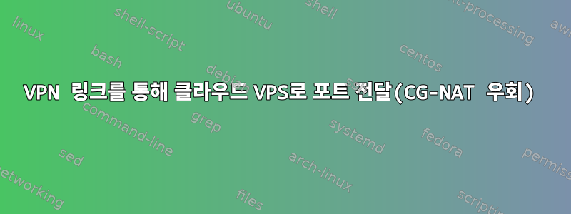 VPN 링크를 통해 클라우드 VPS로 포트 전달(CG-NAT 우회)