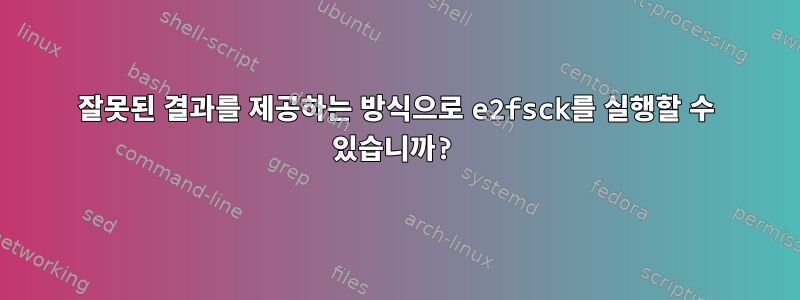 잘못된 결과를 제공하는 방식으로 e2fsck를 실행할 수 있습니까?