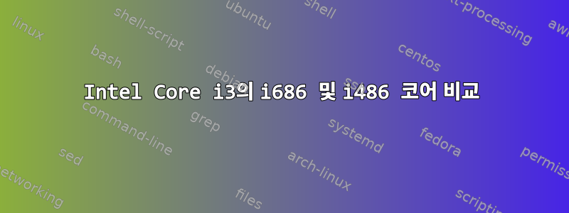 Intel Core i3의 i686 및 i486 코어 비교