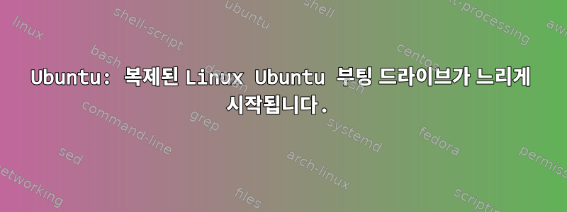 Ubuntu: 복제된 Linux Ubuntu 부팅 드라이브가 느리게 시작됩니다.