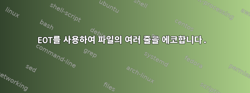 EOT를 사용하여 파일의 여러 줄을 에코합니다.