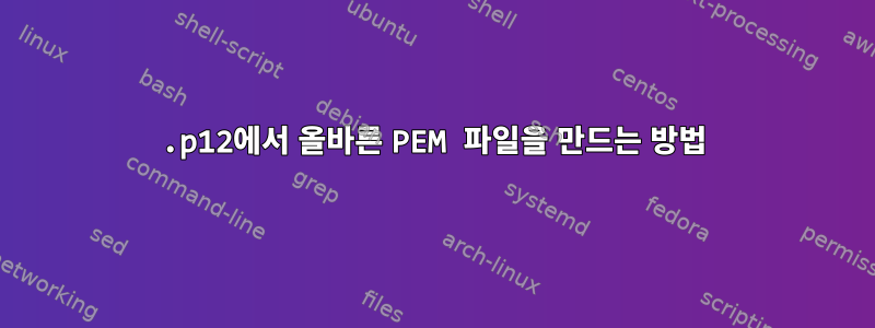 .p12에서 올바른 PEM 파일을 만드는 방법