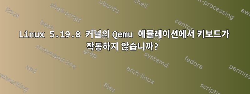 Linux 5.19.8 커널의 Qemu 에뮬레이션에서 키보드가 작동하지 않습니까?