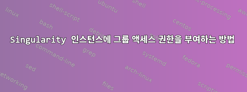 Singularity 인스턴스에 그룹 액세스 권한을 부여하는 방법