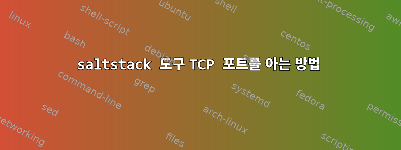 saltstack 도구 TCP 포트를 아는 방법