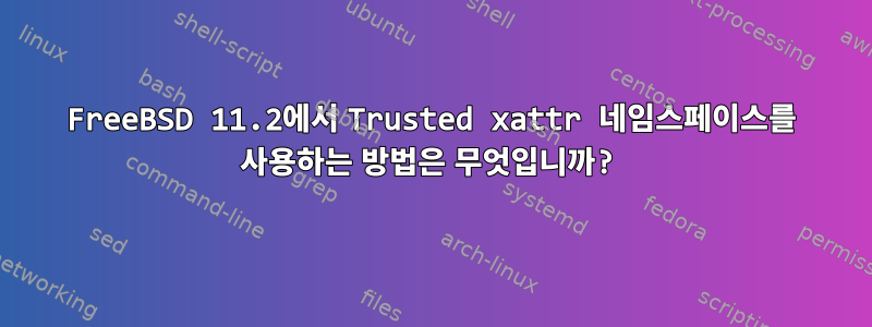 FreeBSD 11.2에서 Trusted xattr 네임스페이스를 사용하는 방법은 무엇입니까?