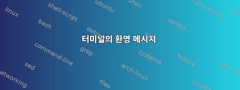 터미널의 환영 메시지