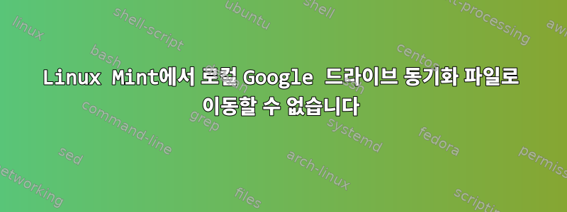 Linux Mint에서 로컬 Google 드라이브 동기화 파일로 이동할 수 없습니다