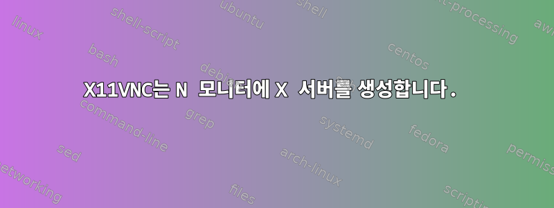 X11VNC는 N 모니터에 X 서버를 생성합니다.