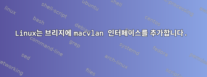 Linux는 브리지에 macvlan 인터페이스를 추가합니다.