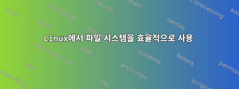 Linux에서 파일 시스템을 효율적으로 사용