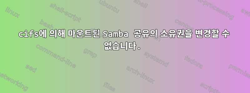 cifs에 의해 마운트된 Samba 공유의 소유권을 변경할 수 없습니다.