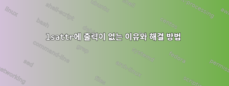 lsattr에 출력이 없는 이유와 해결 방법