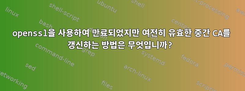 openssl을 사용하여 만료되었지만 여전히 유효한 중간 CA를 갱신하는 방법은 무엇입니까?