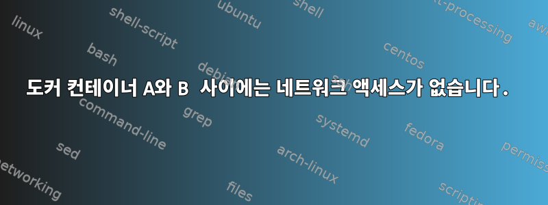 도커 컨테이너 A와 B 사이에는 네트워크 액세스가 없습니다.