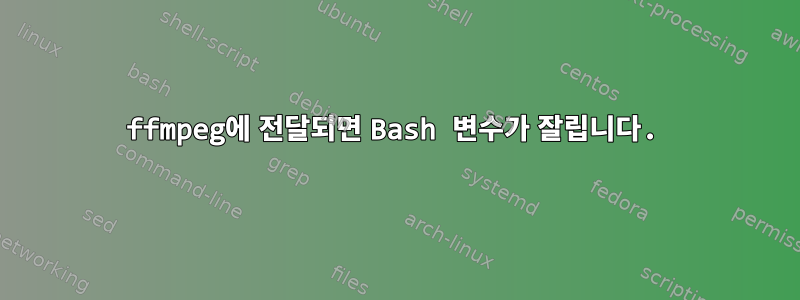 ffmpeg에 전달되면 Bash 변수가 잘립니다.