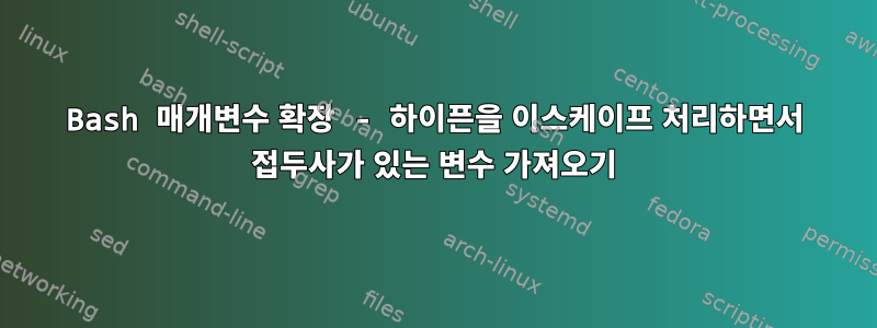 Bash 매개변수 확장 - 하이픈을 이스케이프 처리하면서 접두사가 있는 변수 가져오기