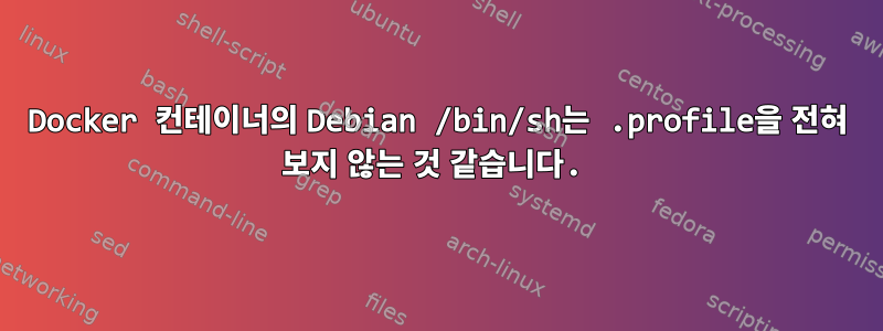 Docker 컨테이너의 Debian /bin/sh는 .profile을 전혀 보지 않는 것 같습니다.