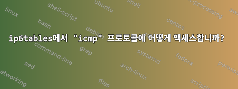 ip6tables에서 "icmp" 프로토콜에 어떻게 액세스합니까?