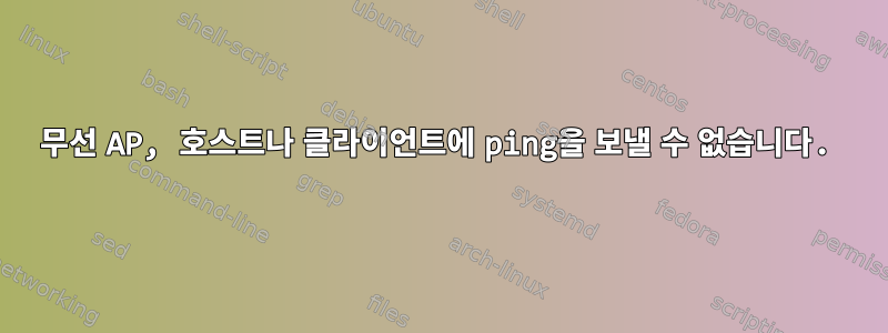 무선 AP, 호스트나 클라이언트에 ping을 보낼 수 없습니다.