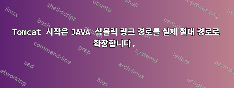 Tomcat 시작은 JAVA 심볼릭 링크 경로를 실제 절대 경로로 확장합니다.