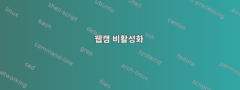 웹캠 비활성화