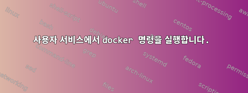 사용자 서비스에서 docker 명령을 실행합니다.