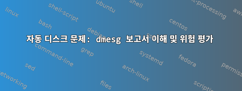 자동 디스크 문제: dmesg 보고서 이해 및 위험 평가