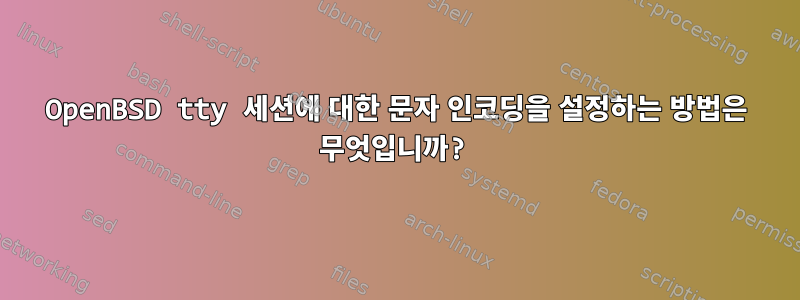 OpenBSD tty 세션에 대한 문자 인코딩을 설정하는 방법은 무엇입니까?