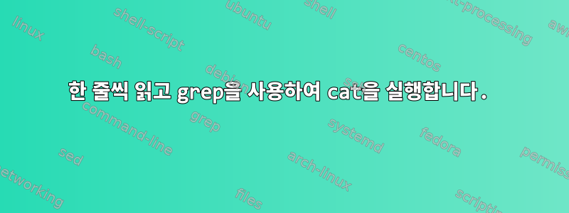 한 줄씩 읽고 grep을 사용하여 cat을 실행합니다.