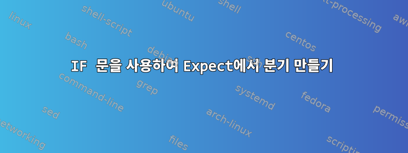 IF 문을 사용하여 Expect에서 분기 만들기