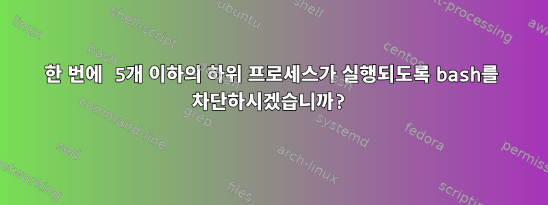 한 번에 5개 이하의 하위 프로세스가 실행되도록 bash를 차단하시겠습니까?