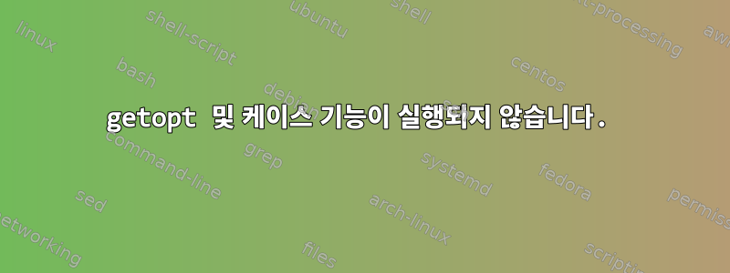 getopt 및 케이스 기능이 실행되지 않습니다.