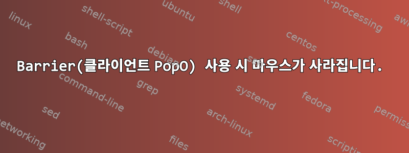 Barrier(클라이언트 PopO) 사용 시 마우스가 사라집니다.