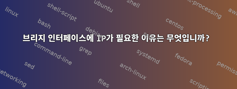 브리지 인터페이스에 IP가 필요한 이유는 무엇입니까?