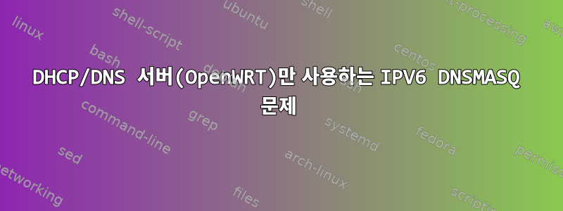 DHCP/DNS 서버(OpenWRT)만 사용하는 IPV6 DNSMASQ 문제