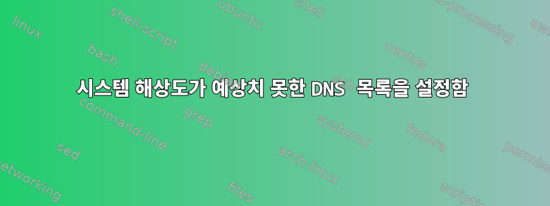 시스템 해상도가 예상치 못한 DNS 목록을 설정함