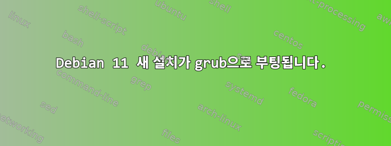 Debian 11 새 설치가 grub으로 부팅됩니다.