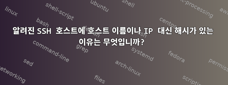 알려진 SSH 호스트에 호스트 이름이나 IP 대신 해시가 있는 이유는 무엇입니까?